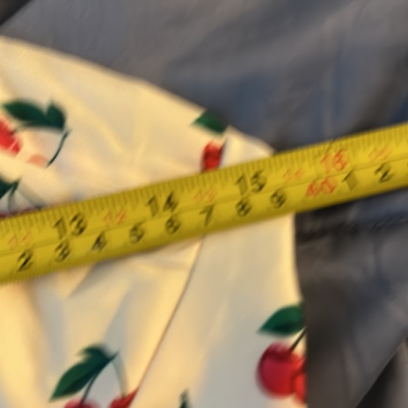 Belle Paque Sweetheart Neck A-Line Dress Medium Cocktail Yellow Red Cherries - Picture 12 of 13